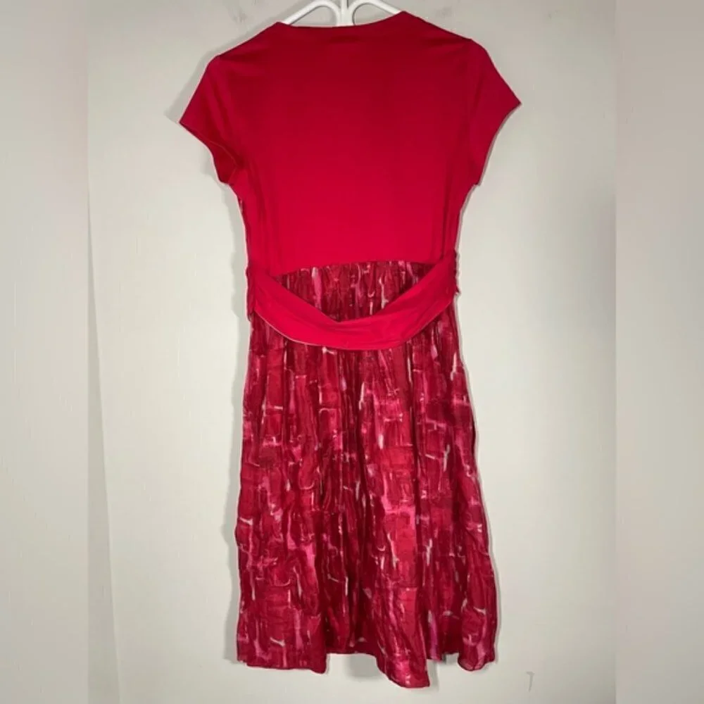 NWT Paule Ka Paris Red Silk Bow Dress size 42 - Picture 2 of 9